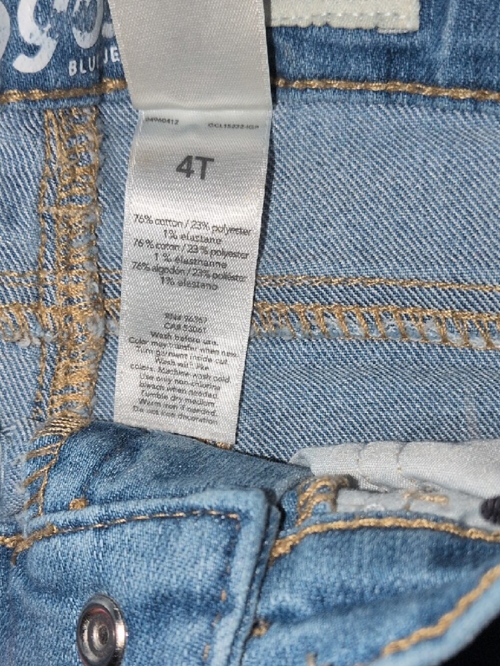 OshKosh B'gosh Medium Blue Denim Super Skinny Jeans with Gold Stitching - Picture 4 of 5